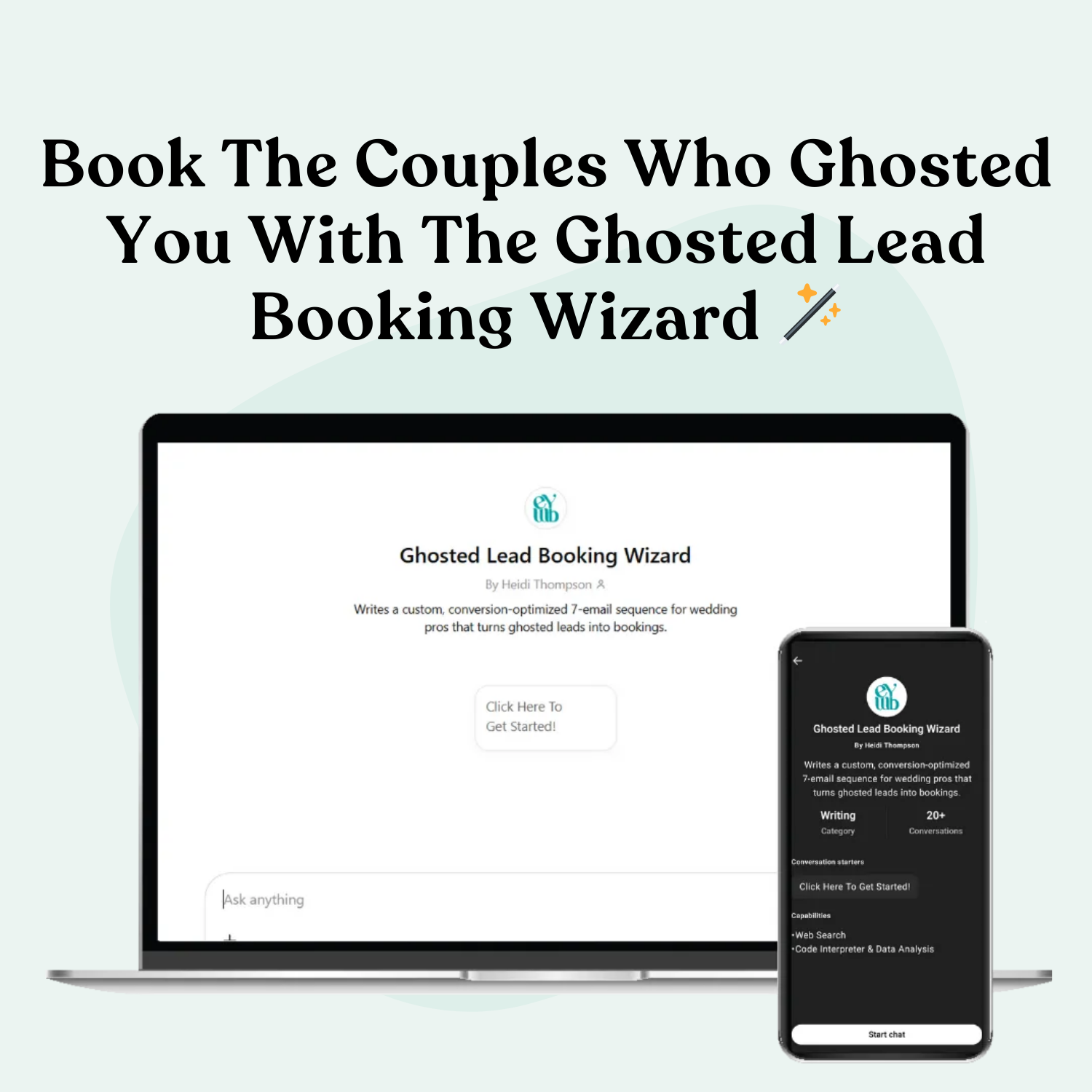 Laptop showing the Ghosted Lead Booking Wizard GPT